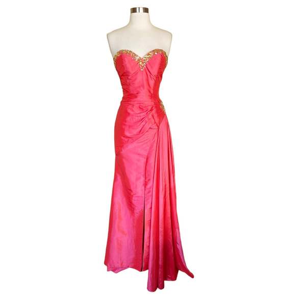 Elegant Strapless Pink Prom Dress - Picture 11 of 15